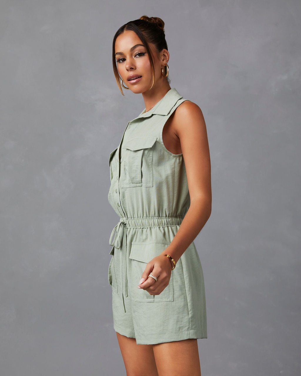 Naida Pocketed Romper-Vogue Logic