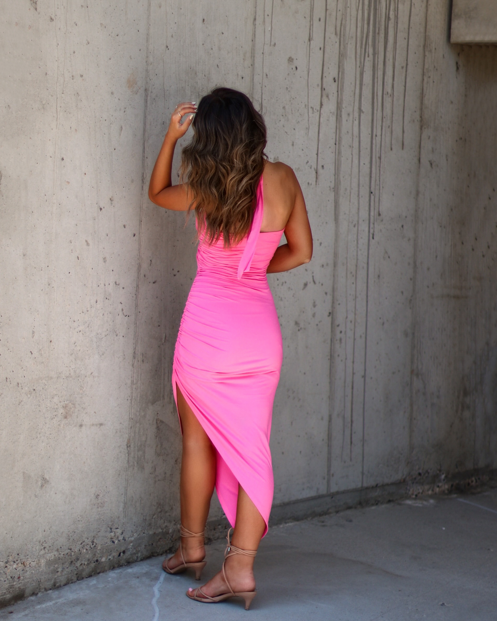 Laurent Halter Asymmetrical Hem Midi Dress-Vogue Logic