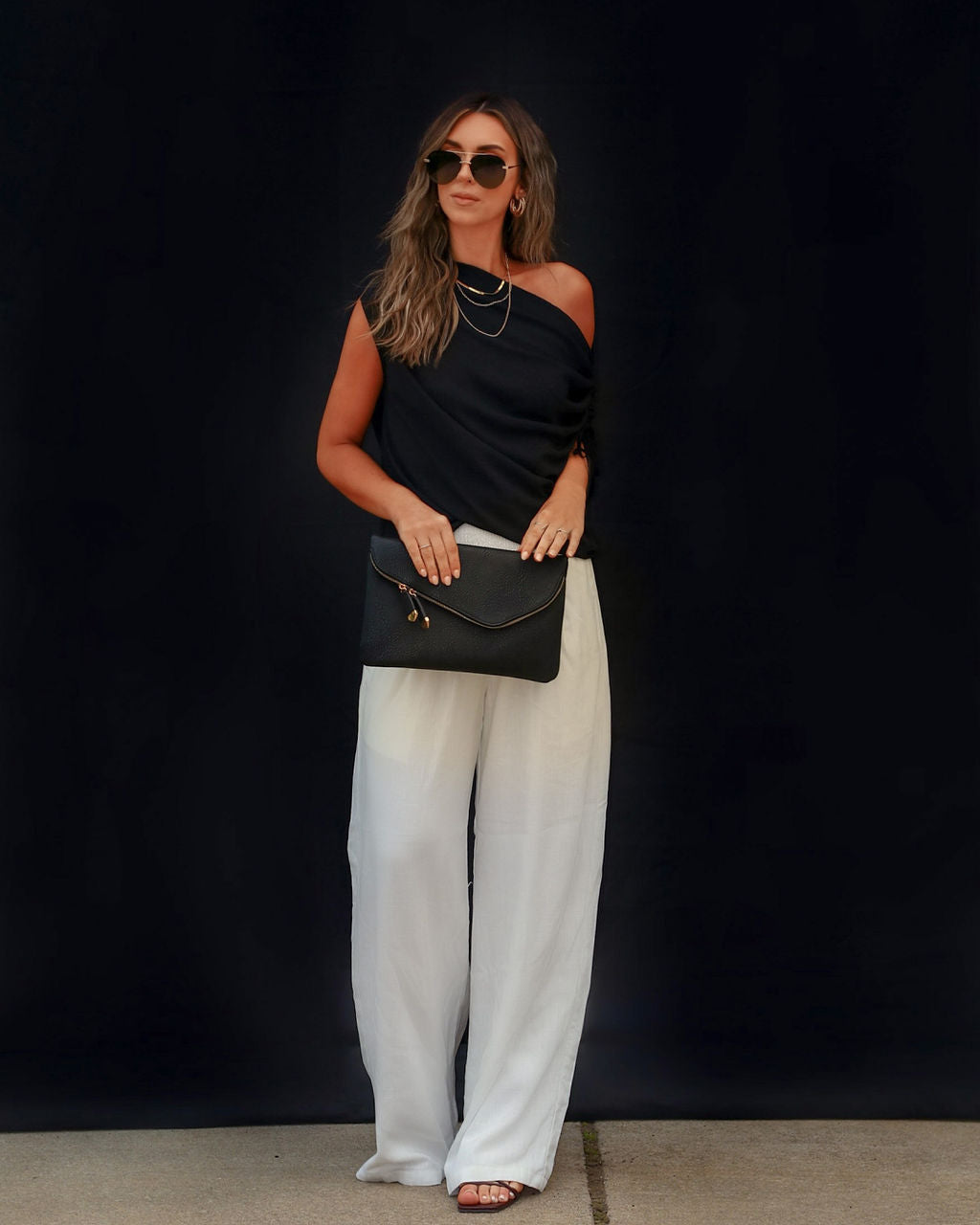 Thomas One Shoulder Ruched Cutout Top-Vogue Logic