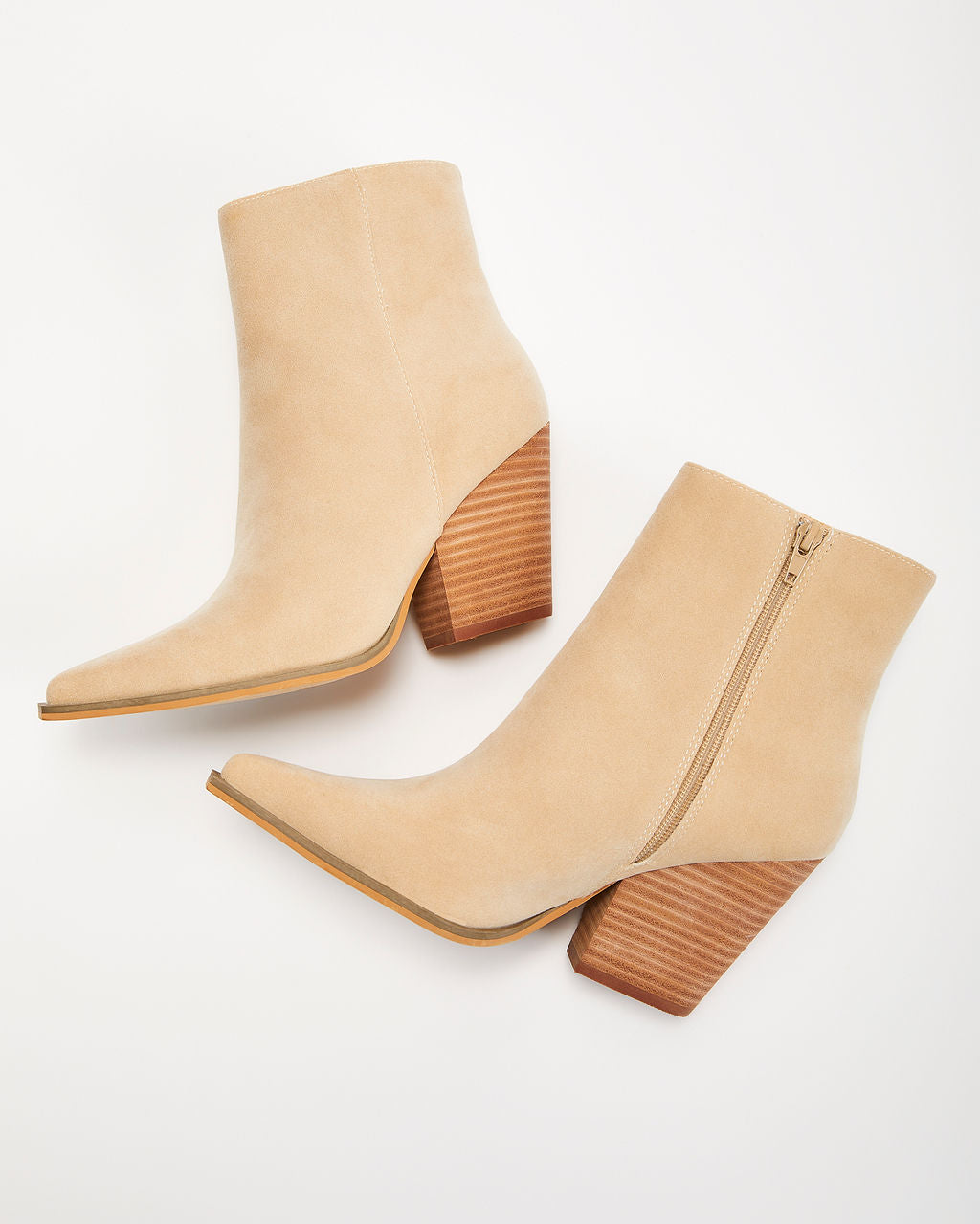 Rowyn Faux Suede Heeled Bootie-Vogue Logic