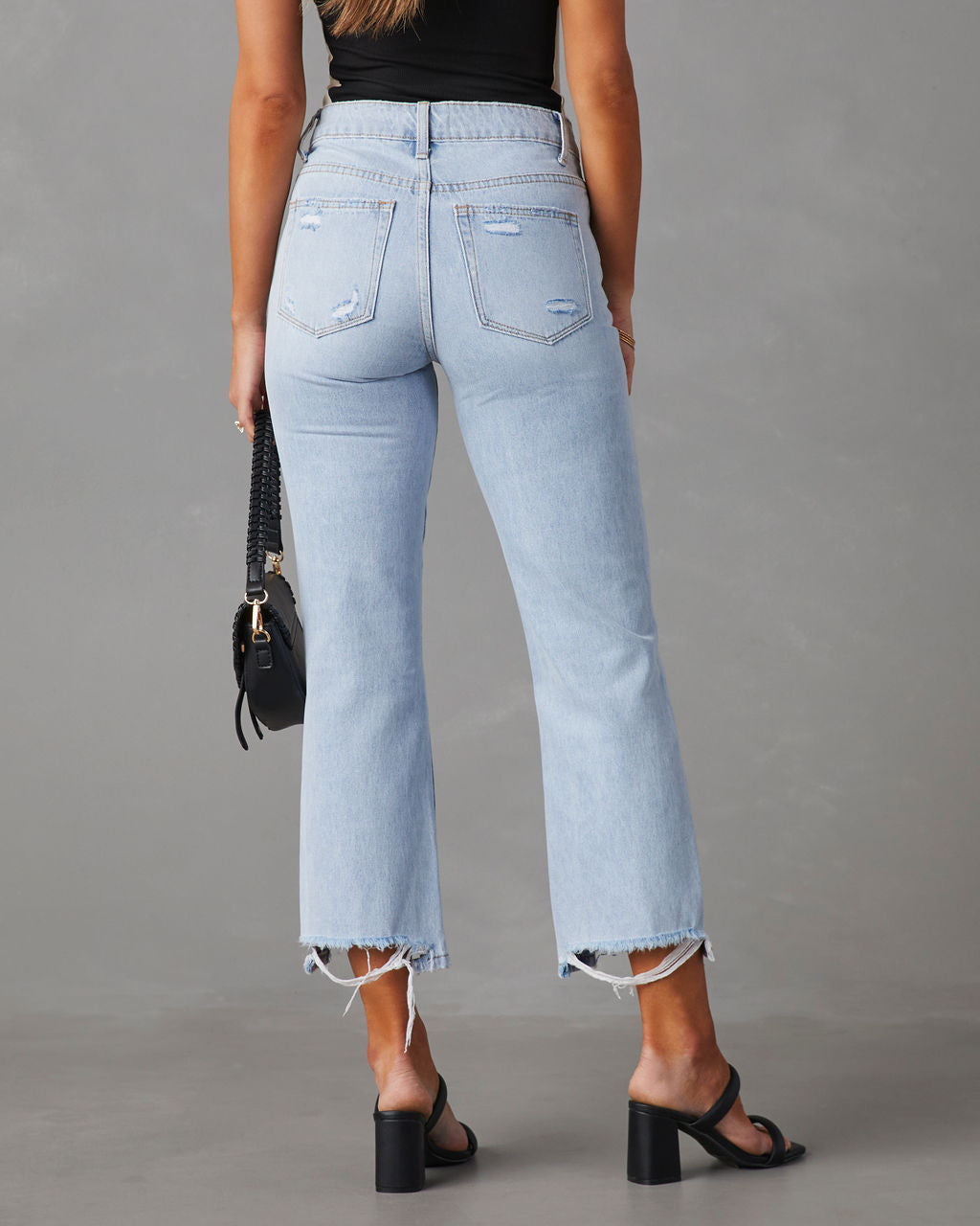 Double Dare Cropped Distressed Jeans-Vogue Logic