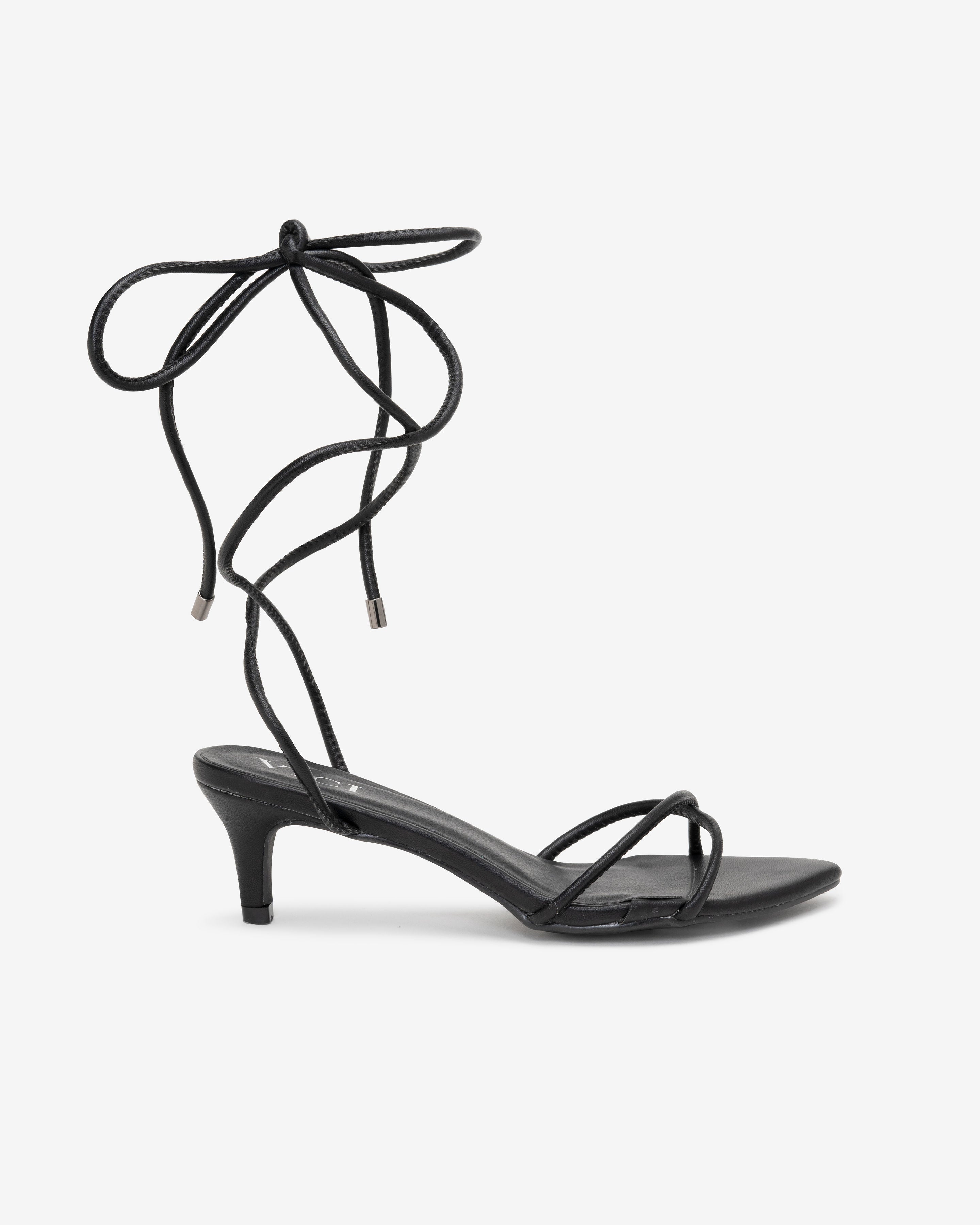 Bella Faux Leather Strappy Kitten Heel-Vogue Logic