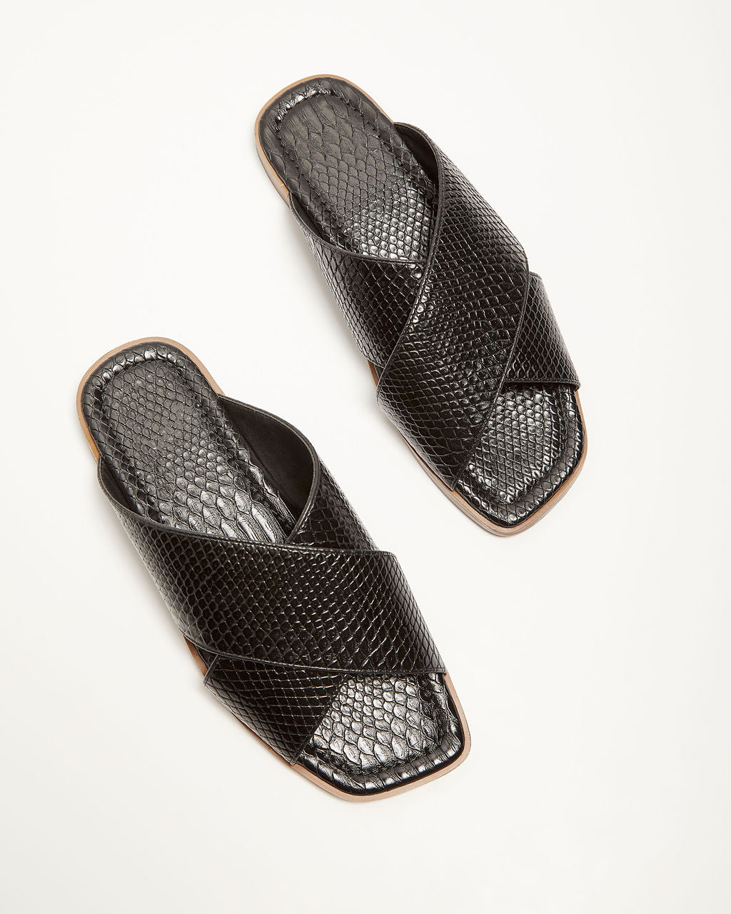 Avena Croc Embossed Slide Sandals-Vogue Logic