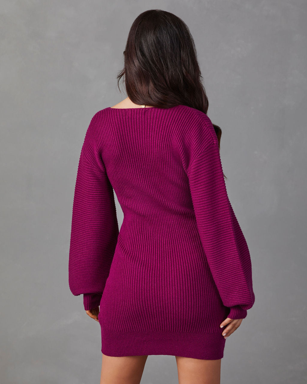 Fall Is Mine Ribbed Mini Sweater Dress-Vogue Logic