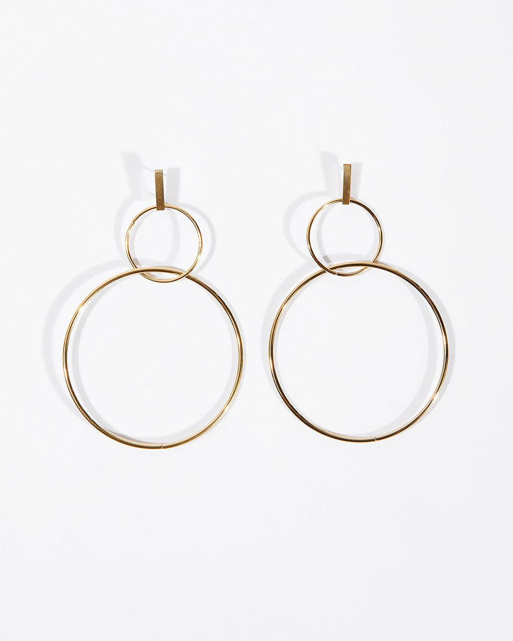 David Double Hoop Drop Earrings-Vogue Logic
