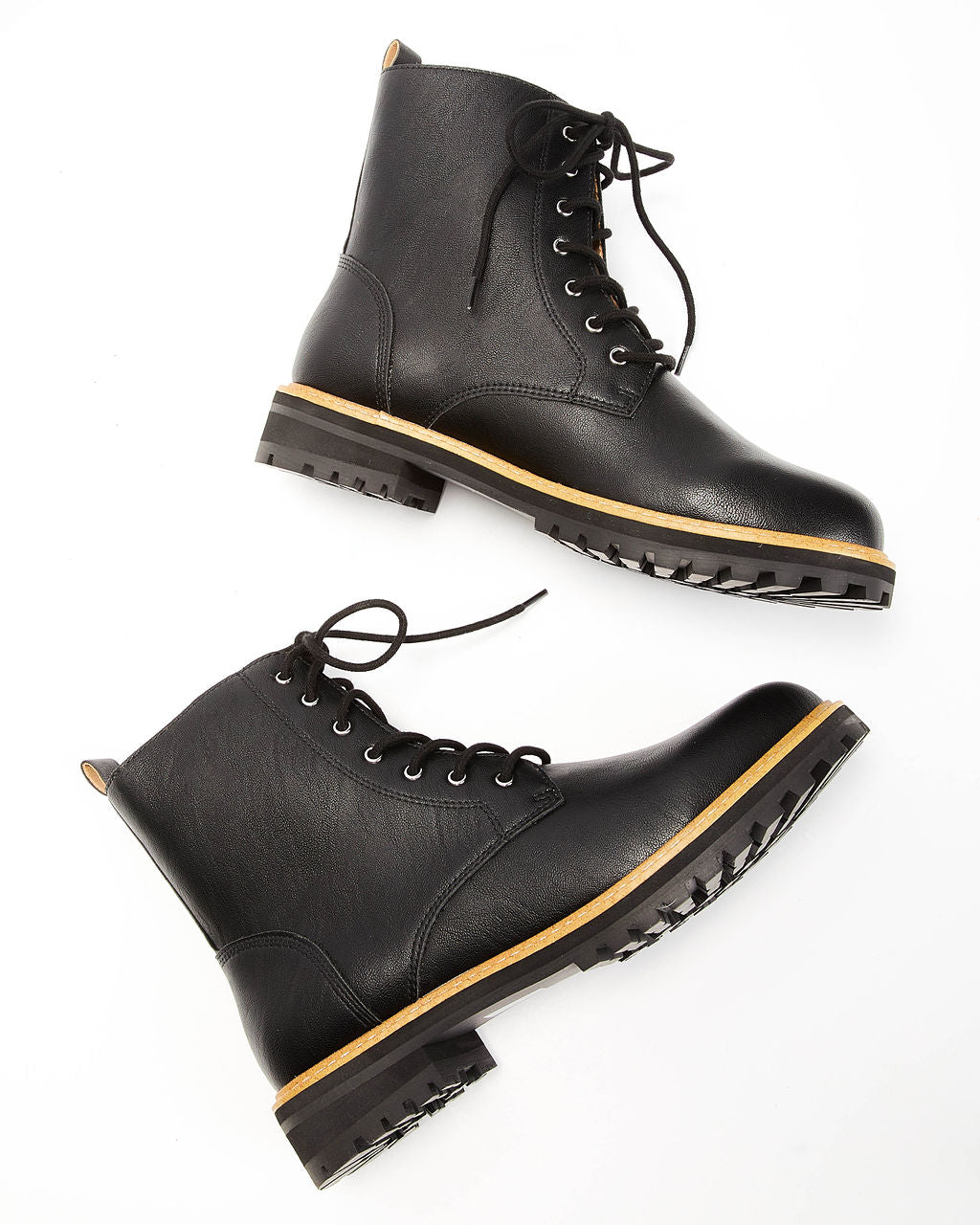 Brycen Faux Leather Lace Up Boot-Vogue Logic
