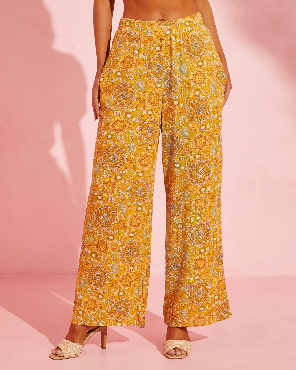 Ruisa Printed Wide Leg Pants-Vogue Logic