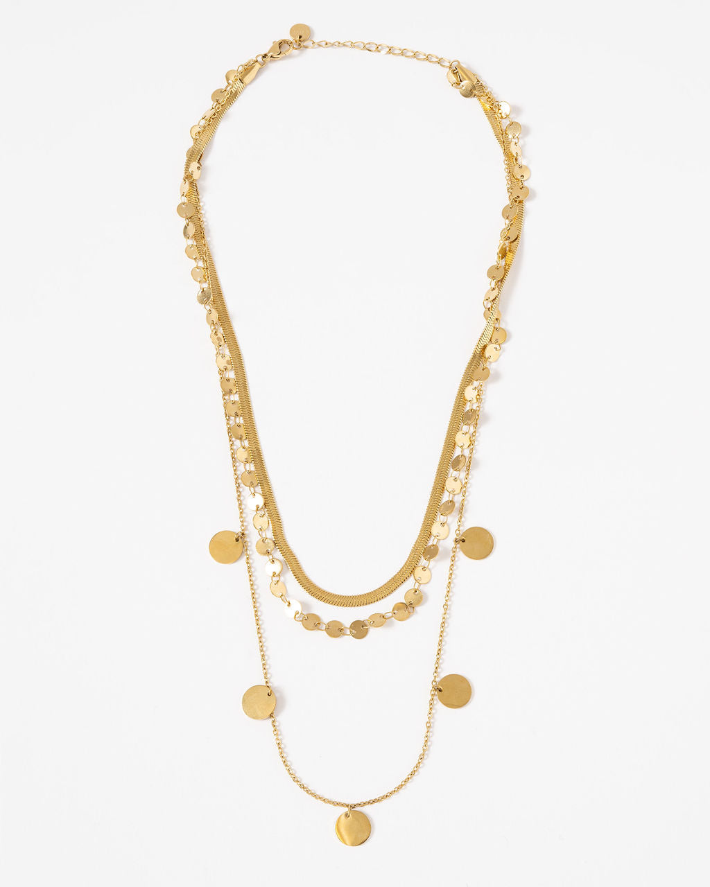 Elena Coin Station Layered Necklace-Vogue Logic