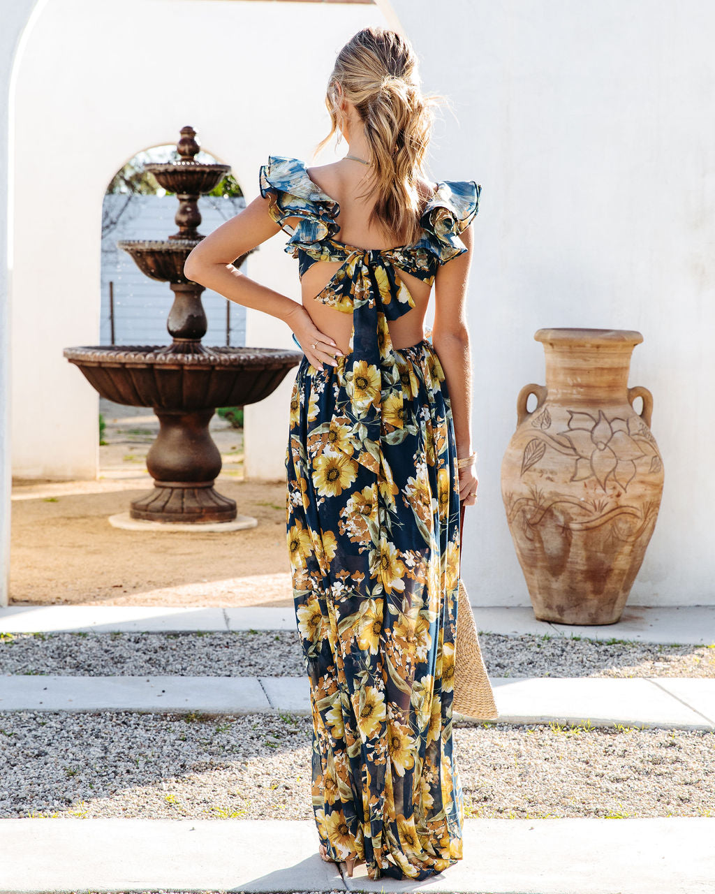 Encanto Floral Ruffle Maxi Dress-Vogue Logic
