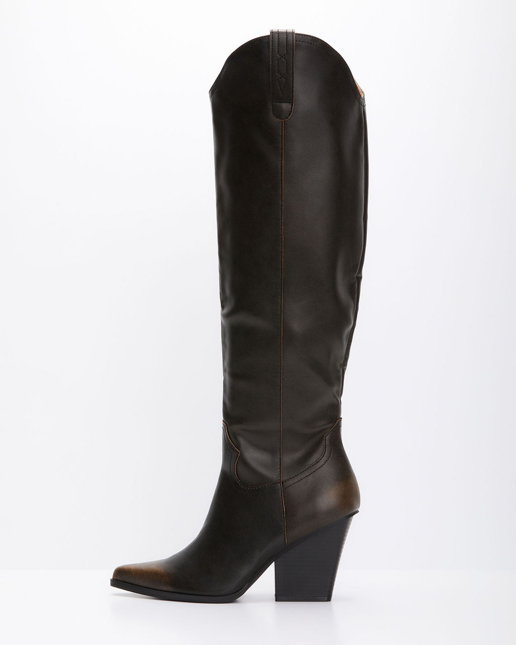 Sandalwood Western Knee High Boots-Vogue Logic
