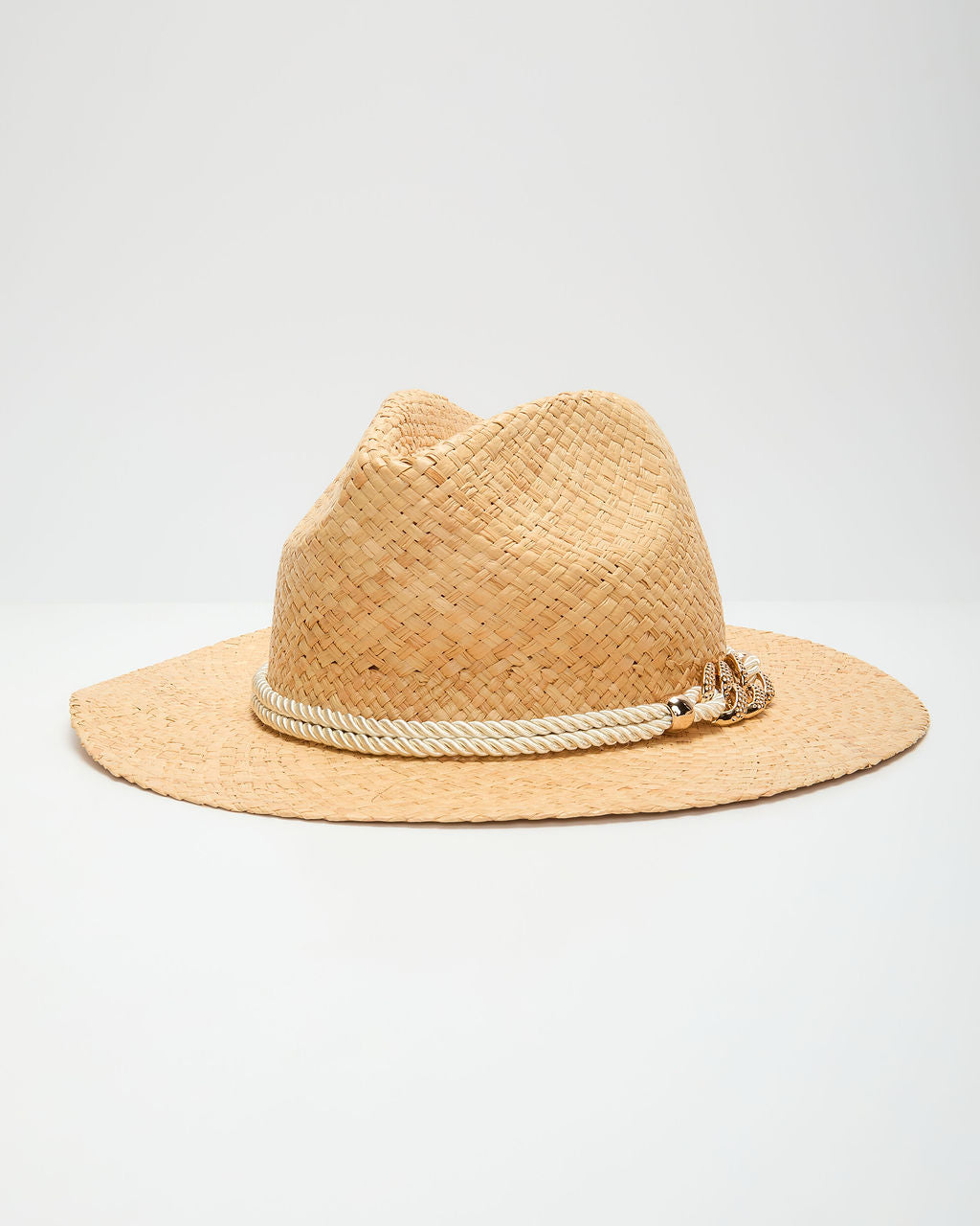 Alisson Rope And Chain Straw Hat-Vogue Logic