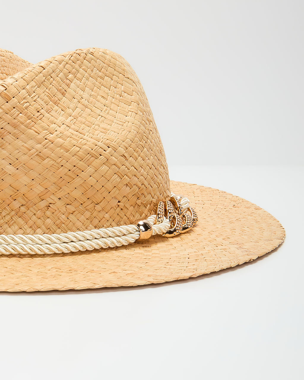Alisson Rope And Chain Straw Hat-Vogue Logic