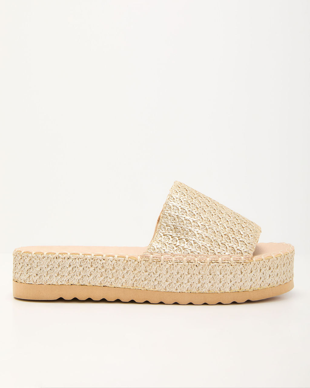 Ashlen Raffia Platform Sandals-Vogue Logic