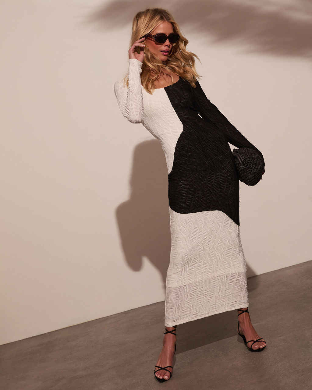 Delphie Colorblock Maxi Dress-Vogue Logic