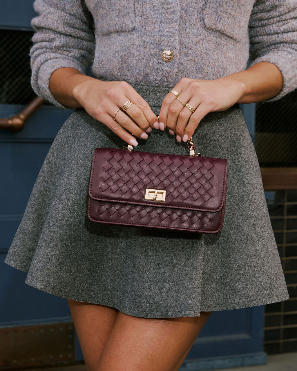 Gretta Woven Leather Crossbody Bag-Vogue Logic