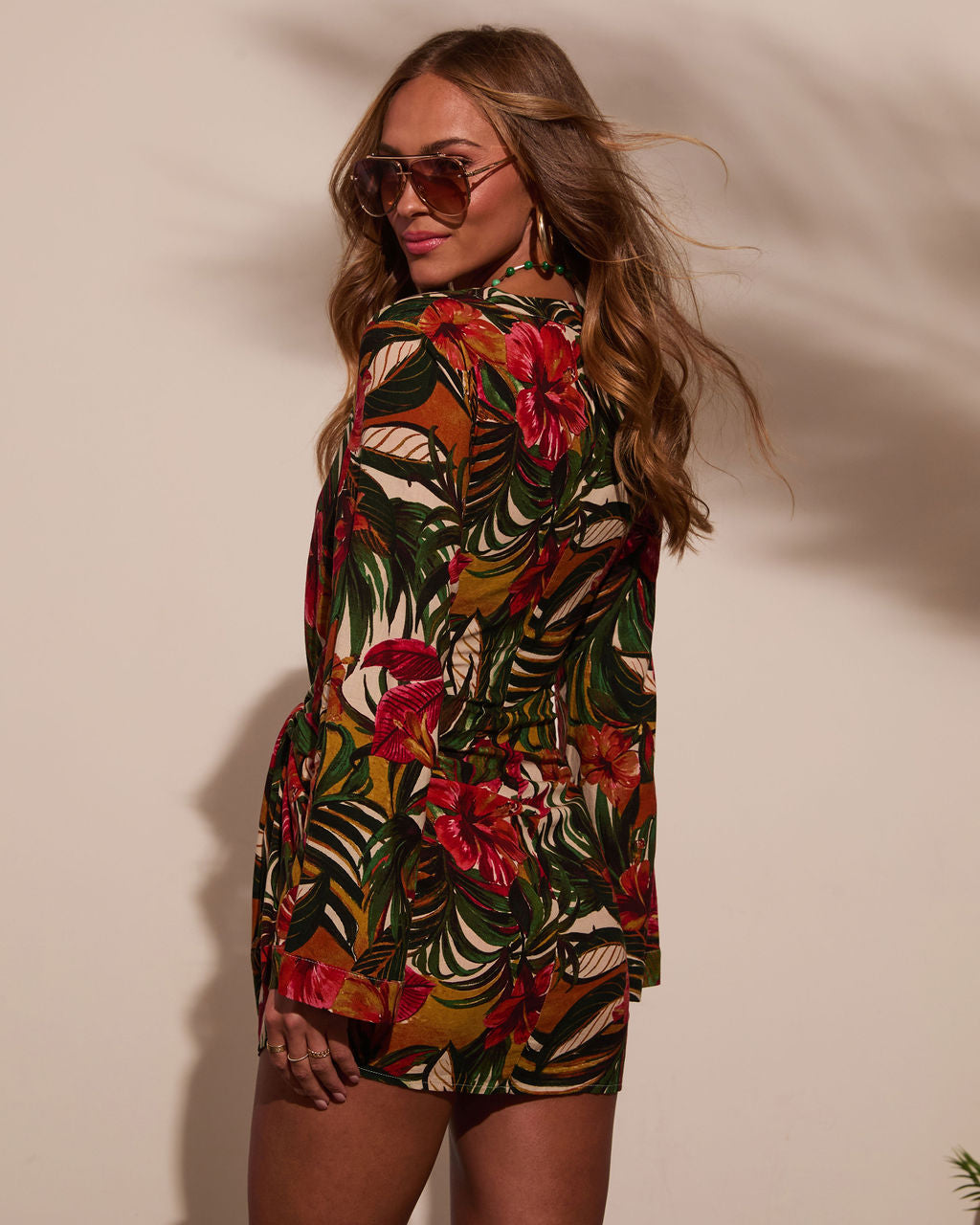 Lost In The Tropics Wrap Mini Dress-Vogue Logic