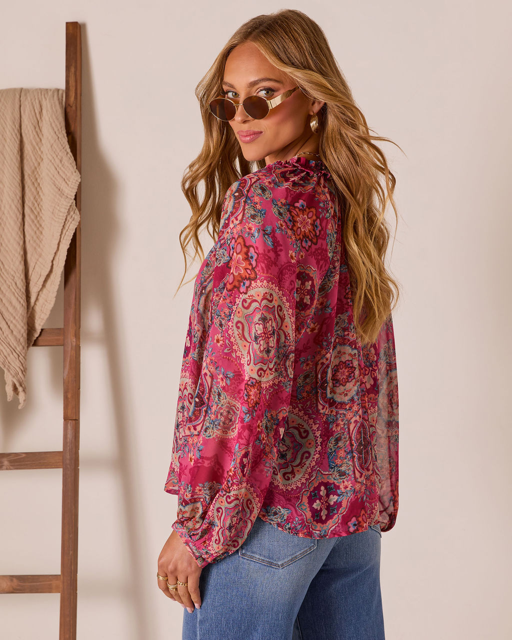 Tide Folk Peasant Boho Top-Vogue Logic