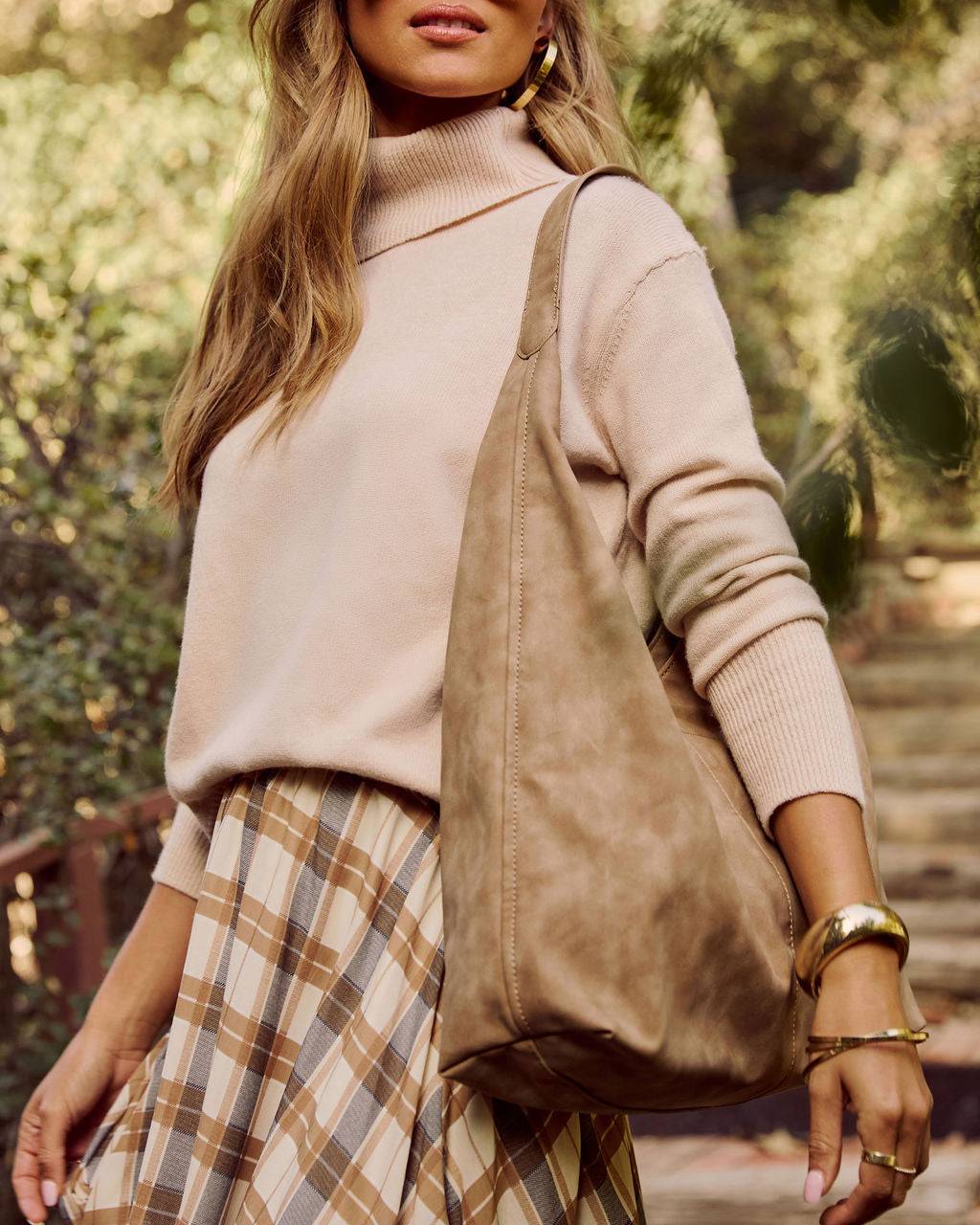 Adler Faux Suede Hobo Bag-Vogue Logic