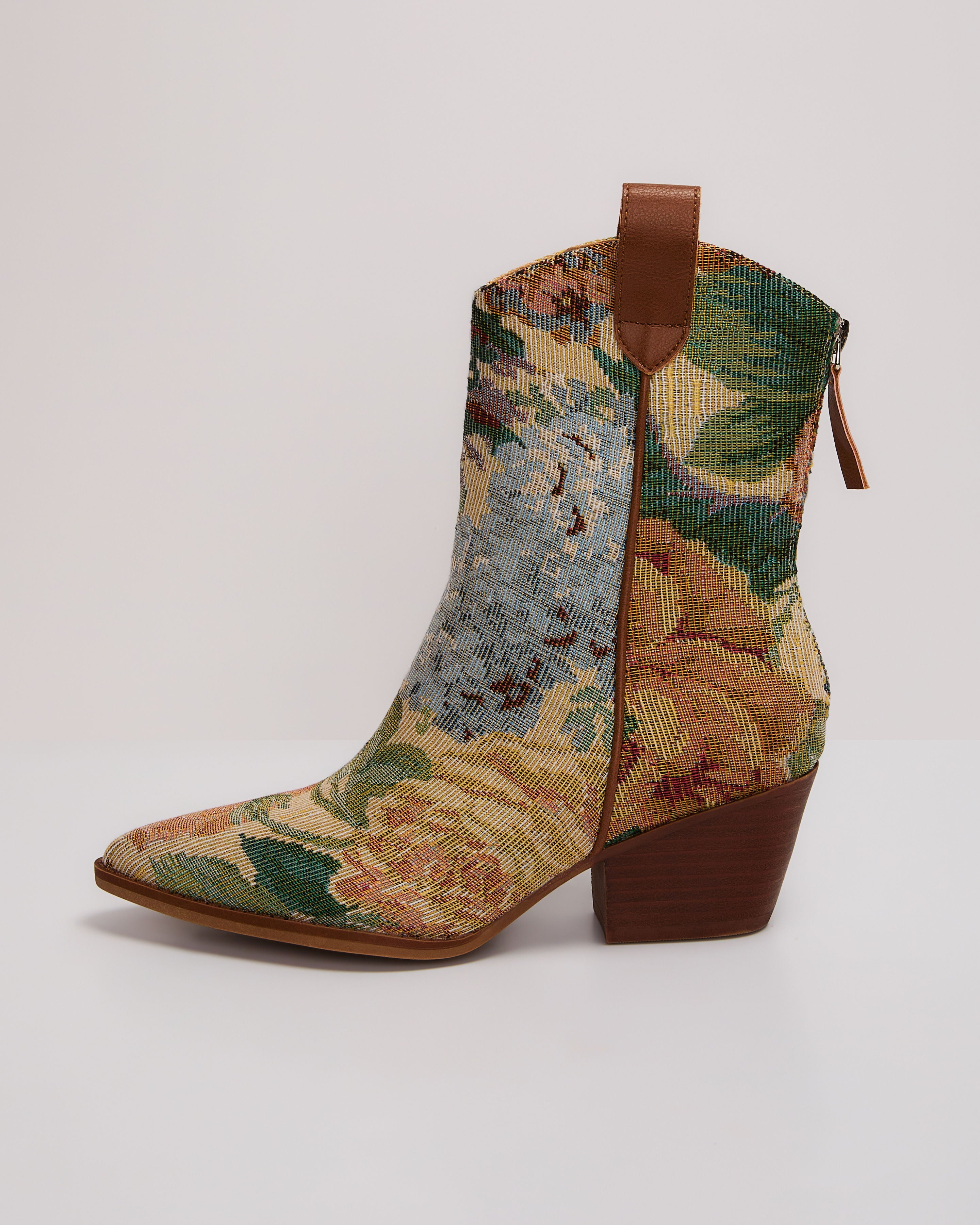 Garden Stroll Brocade Western Bootie-Vogue Logic