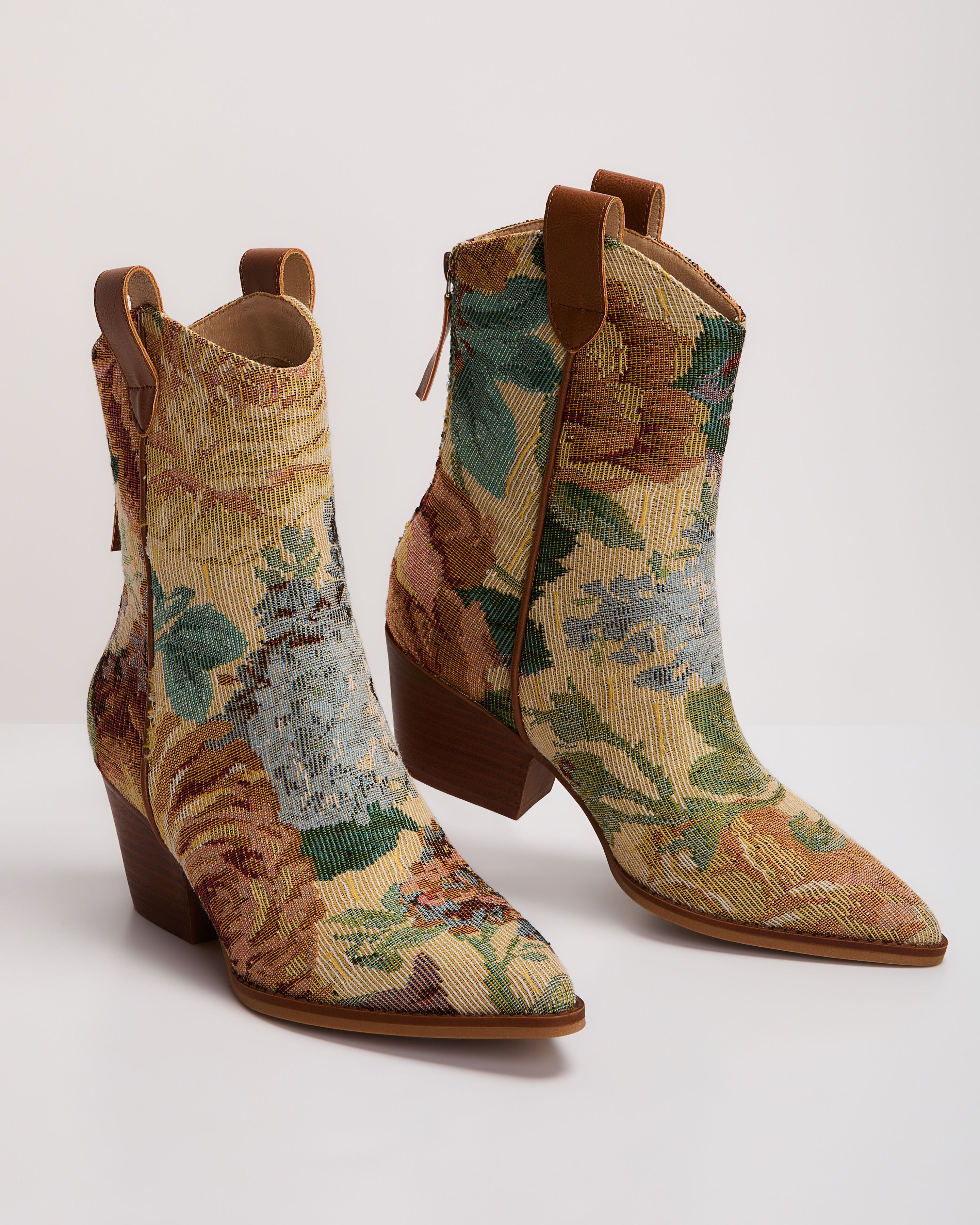 Garden Stroll Brocade Western Bootie-Vogue Logic