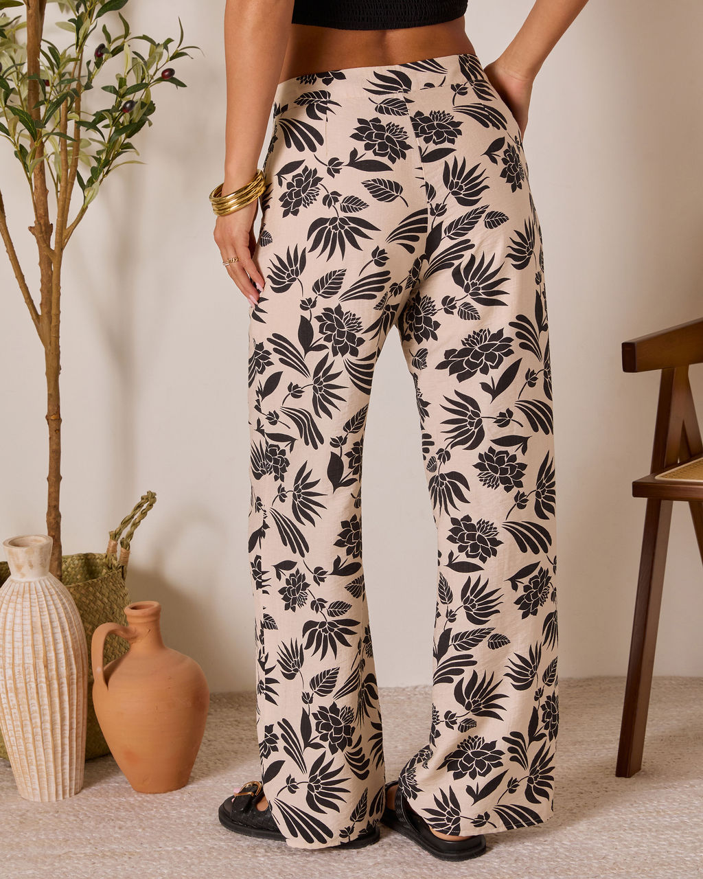 Coastal Bound Tropical Print Pant-Vogue Logic