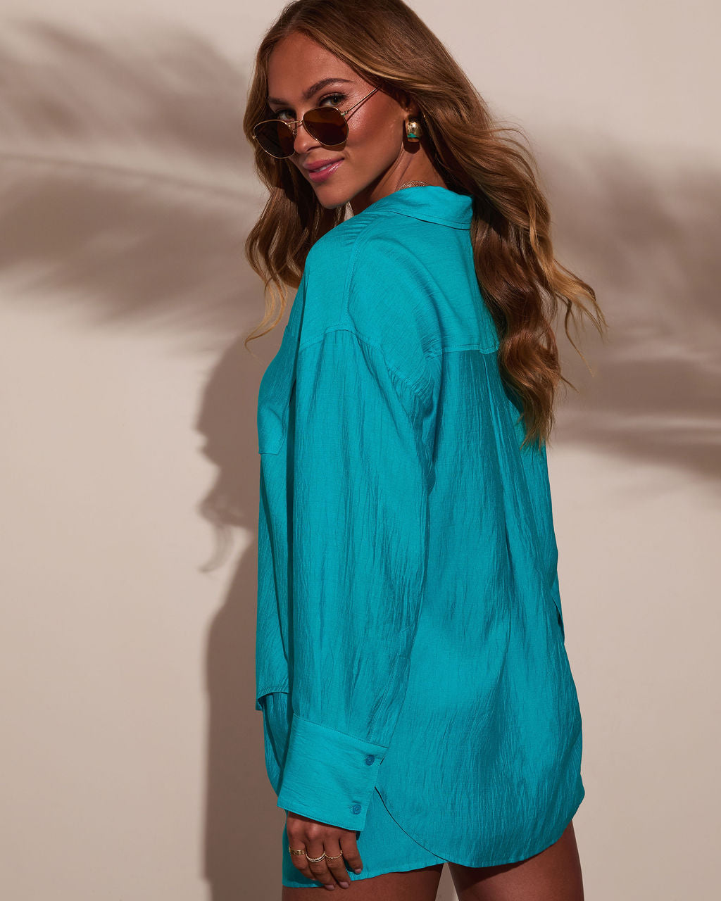 Sindie Collared Button Down Top-Vogue Logic