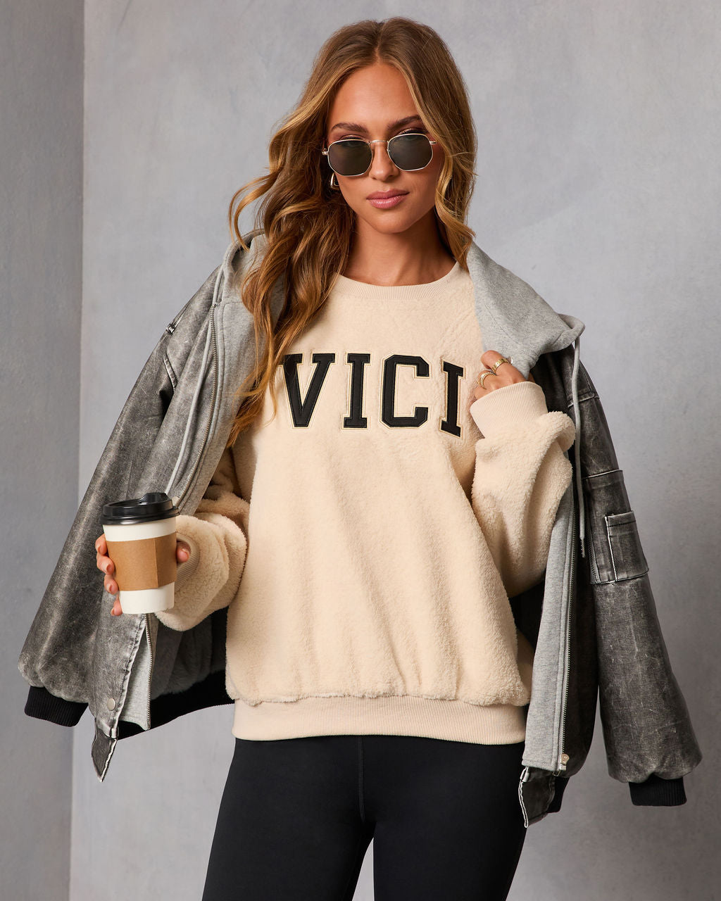 Vogue Logic Summit Graphic Sherpa Sweatshirt-Vogue Logic