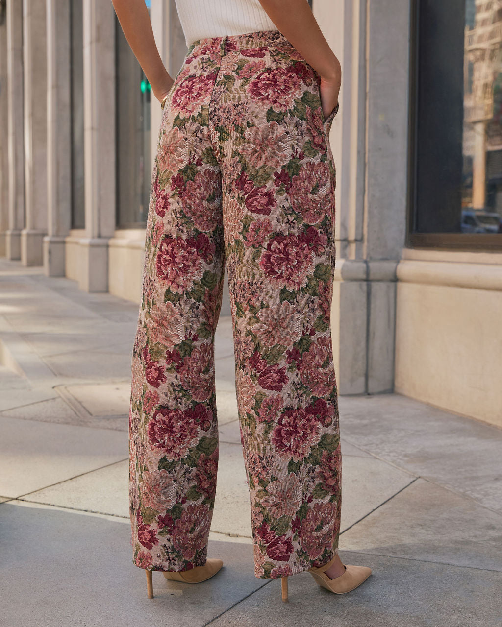Moment In Time Floral Tapestry High Rise Pants-Vogue Logic