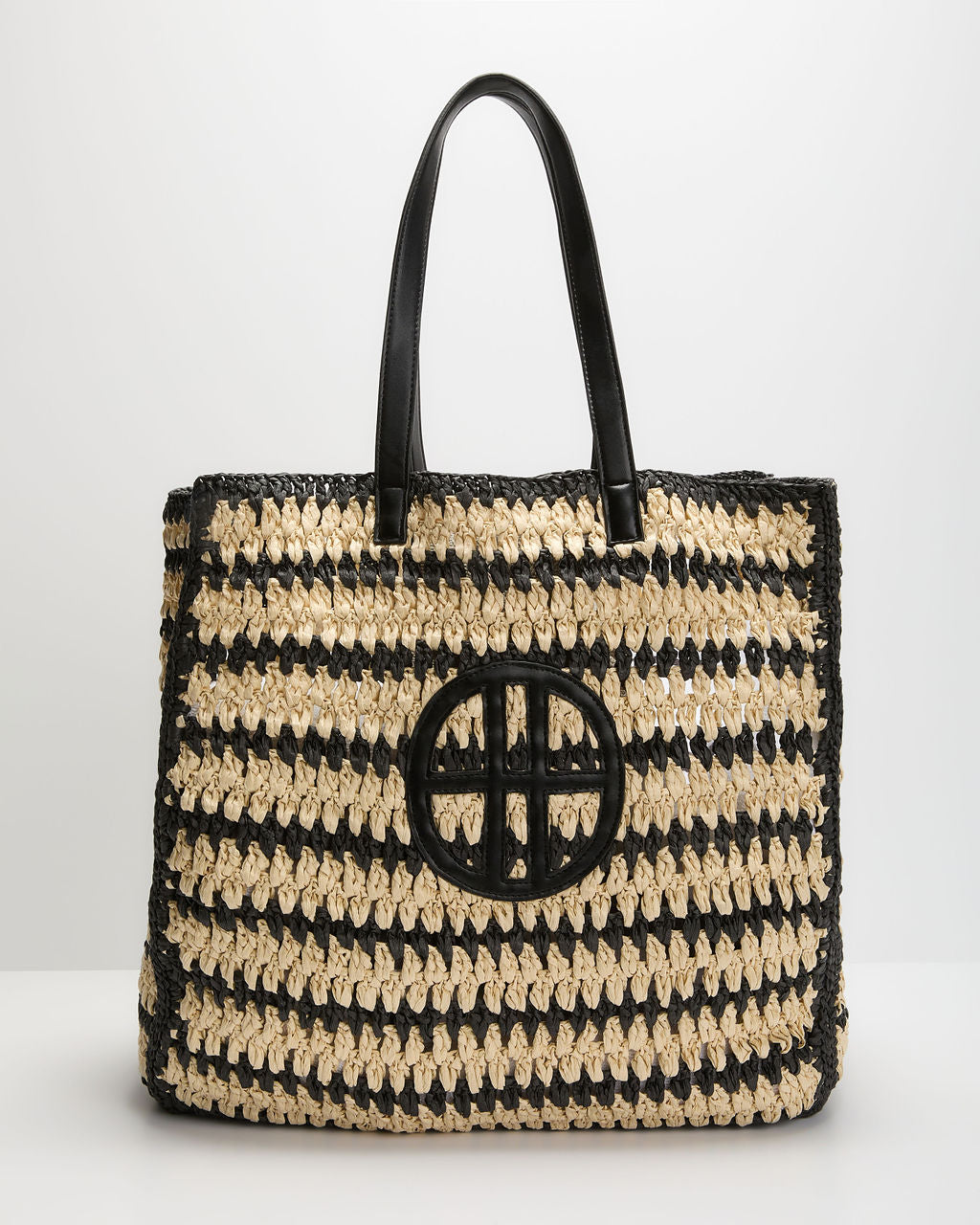At The Coast Striped Straw Tote Bag-Vogue Logic