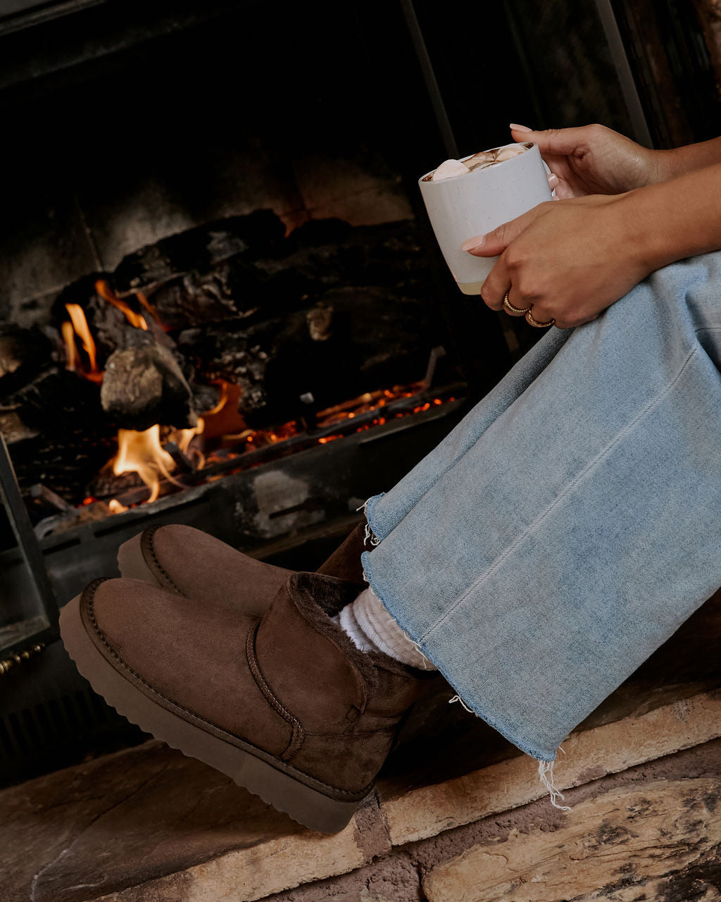 Elowen Suede Fur Lined Ankle Boots-Vogue Logic