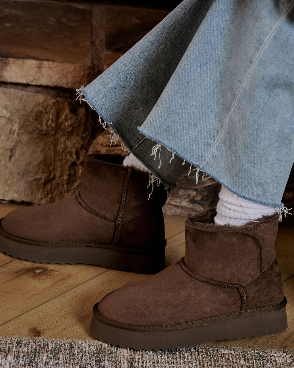 Elowen Suede Fur Lined Ankle Boots-Vogue Logic