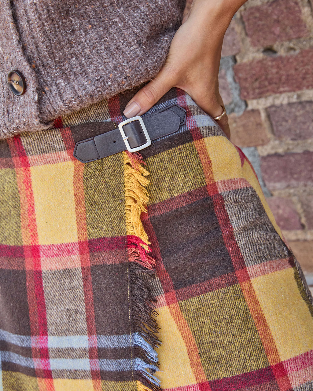 Ronah Plaid Mini Skirt-Vogue Logic