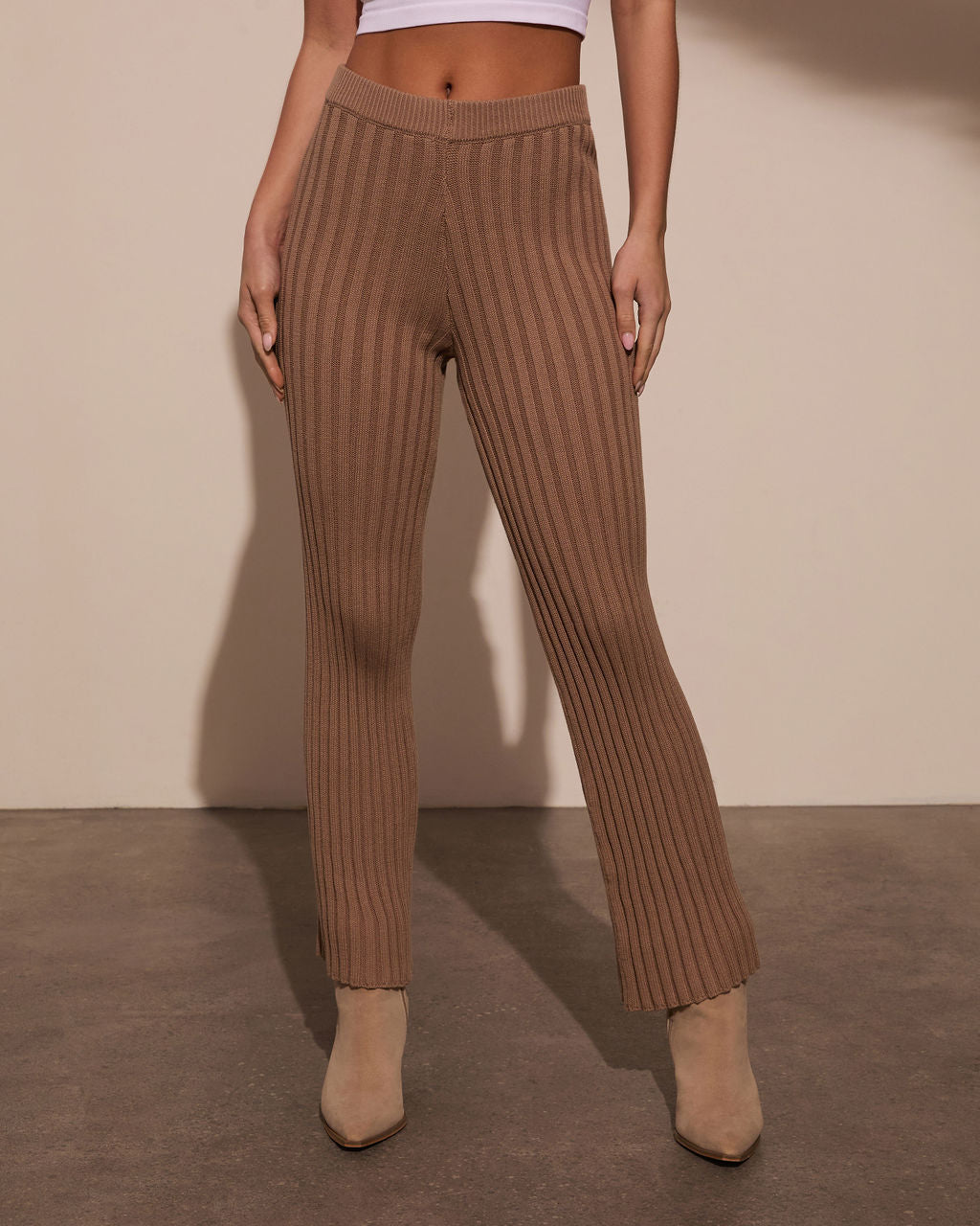 Always Home Ribbed Flare Pants-Vogue Logic