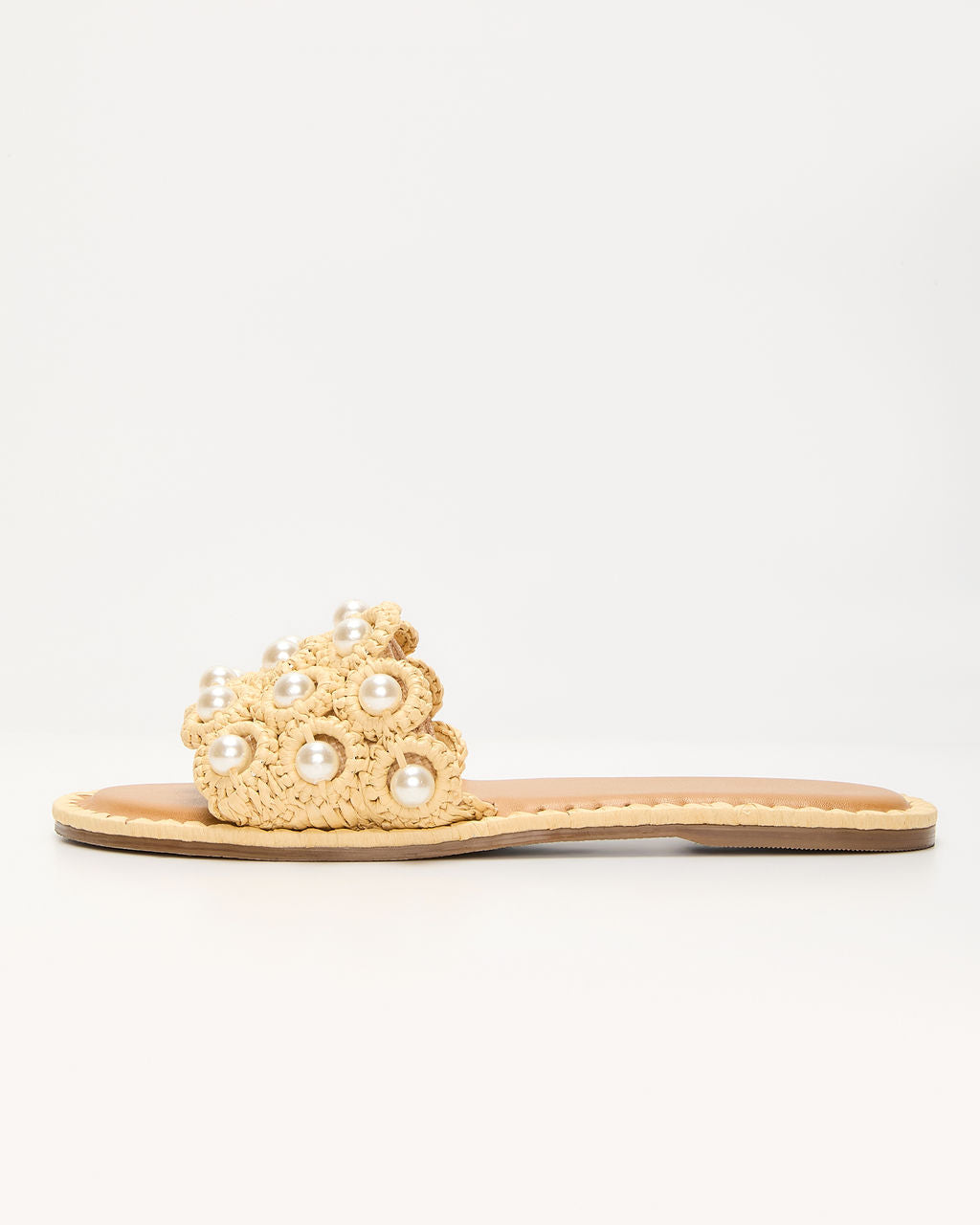 Golden Coastline Crochet Pearl Sandals-Vogue Logic