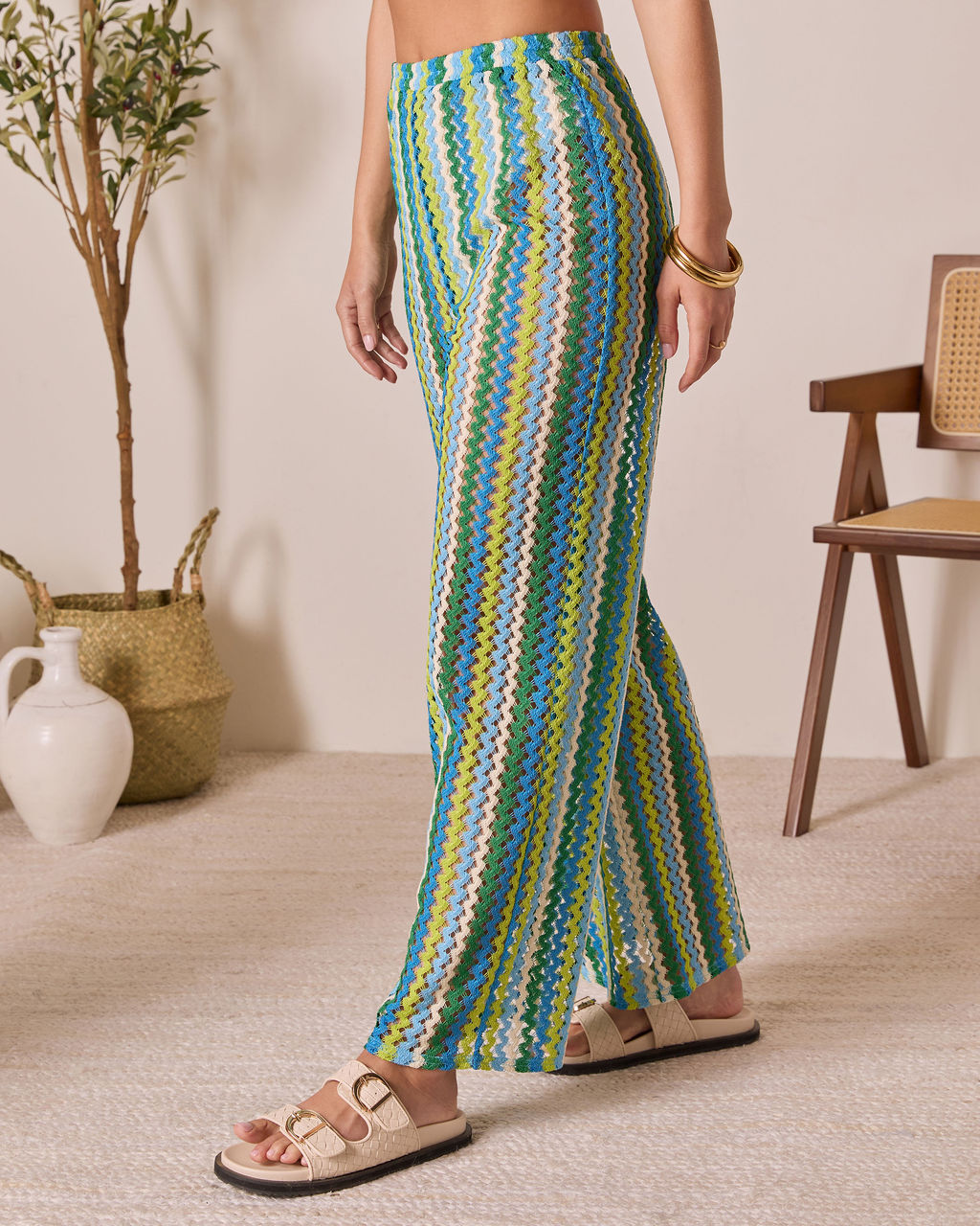Sunkiss Riviera Chevron Cover Up Pants-Vogue Logic
