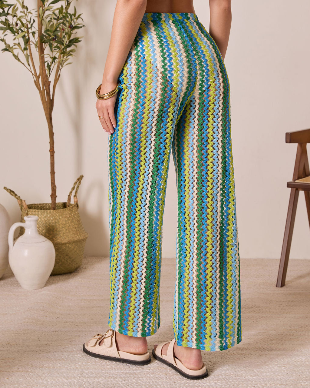 Sunkiss Riviera Chevron Cover Up Pants-Vogue Logic