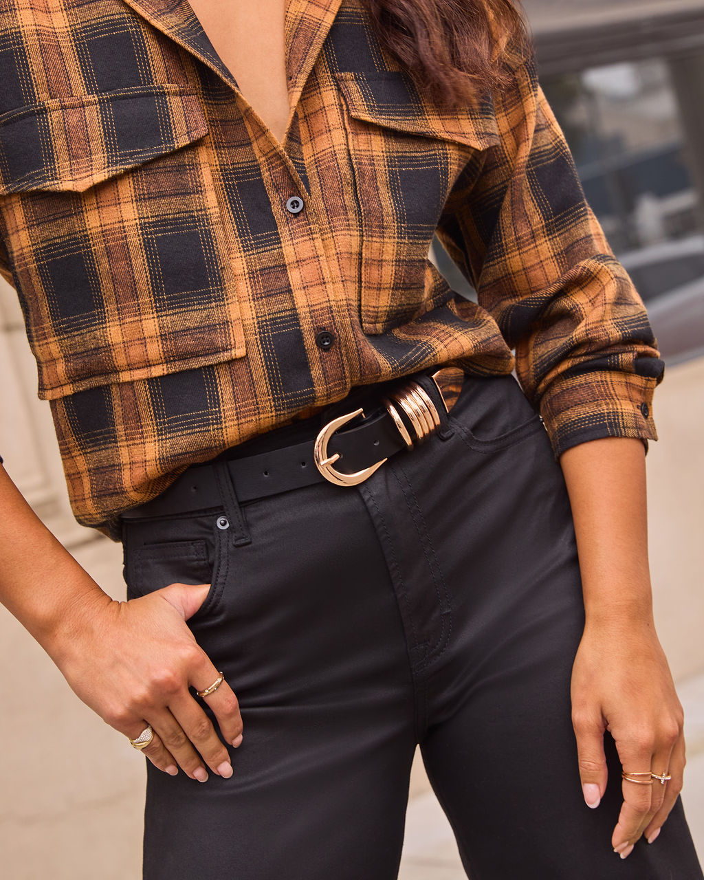 Greer Stacked Buckle Belt-Vogue Logic
