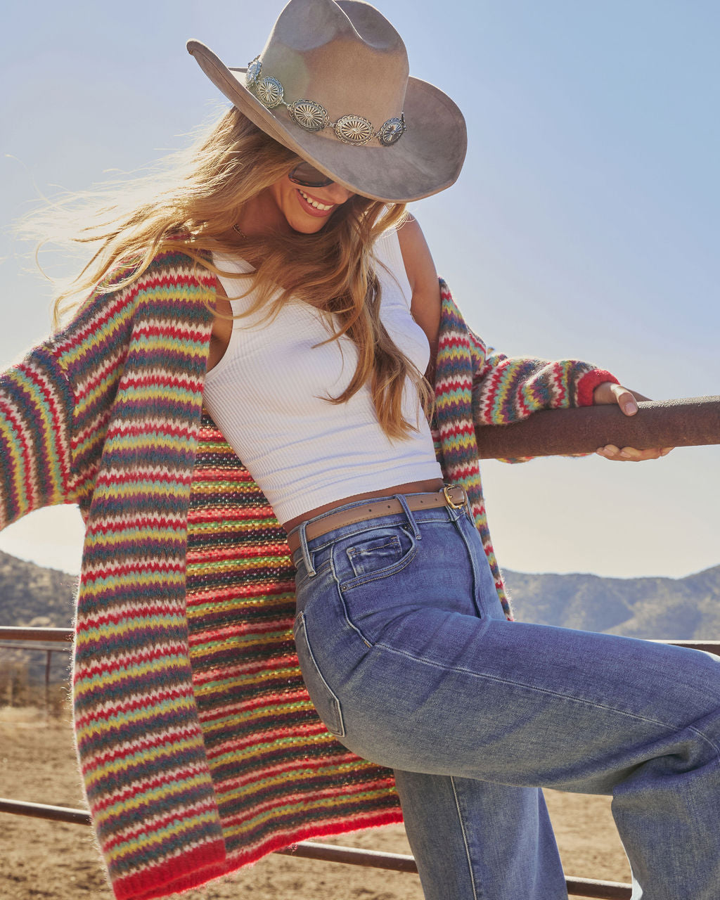 Dustlight Striped Open Front Cardigan-Vogue Logic