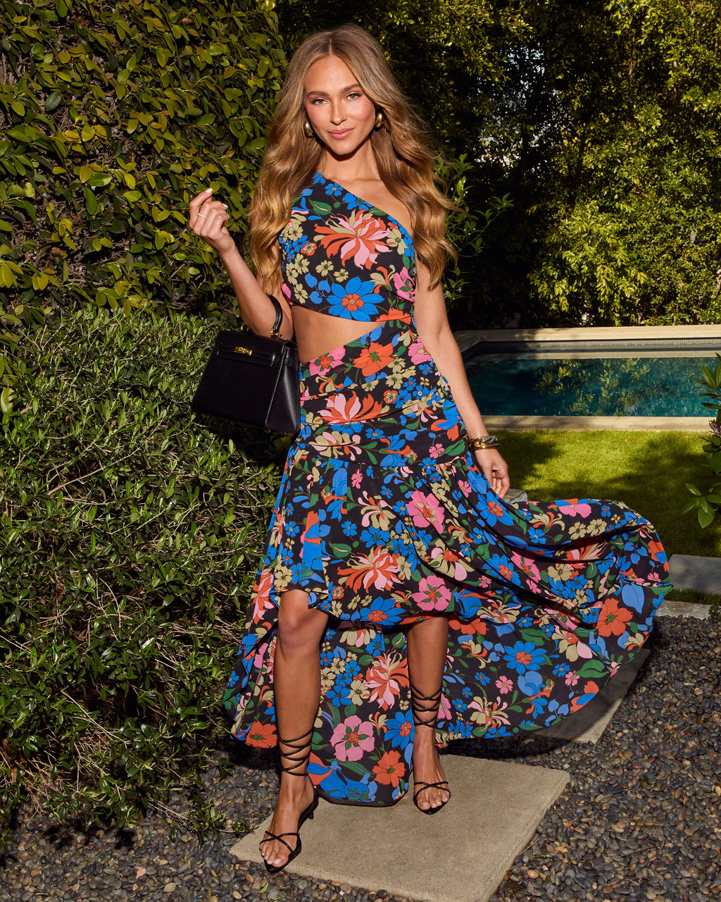 Enchant Me Asymmetric Midi Dress-Vogue Logic