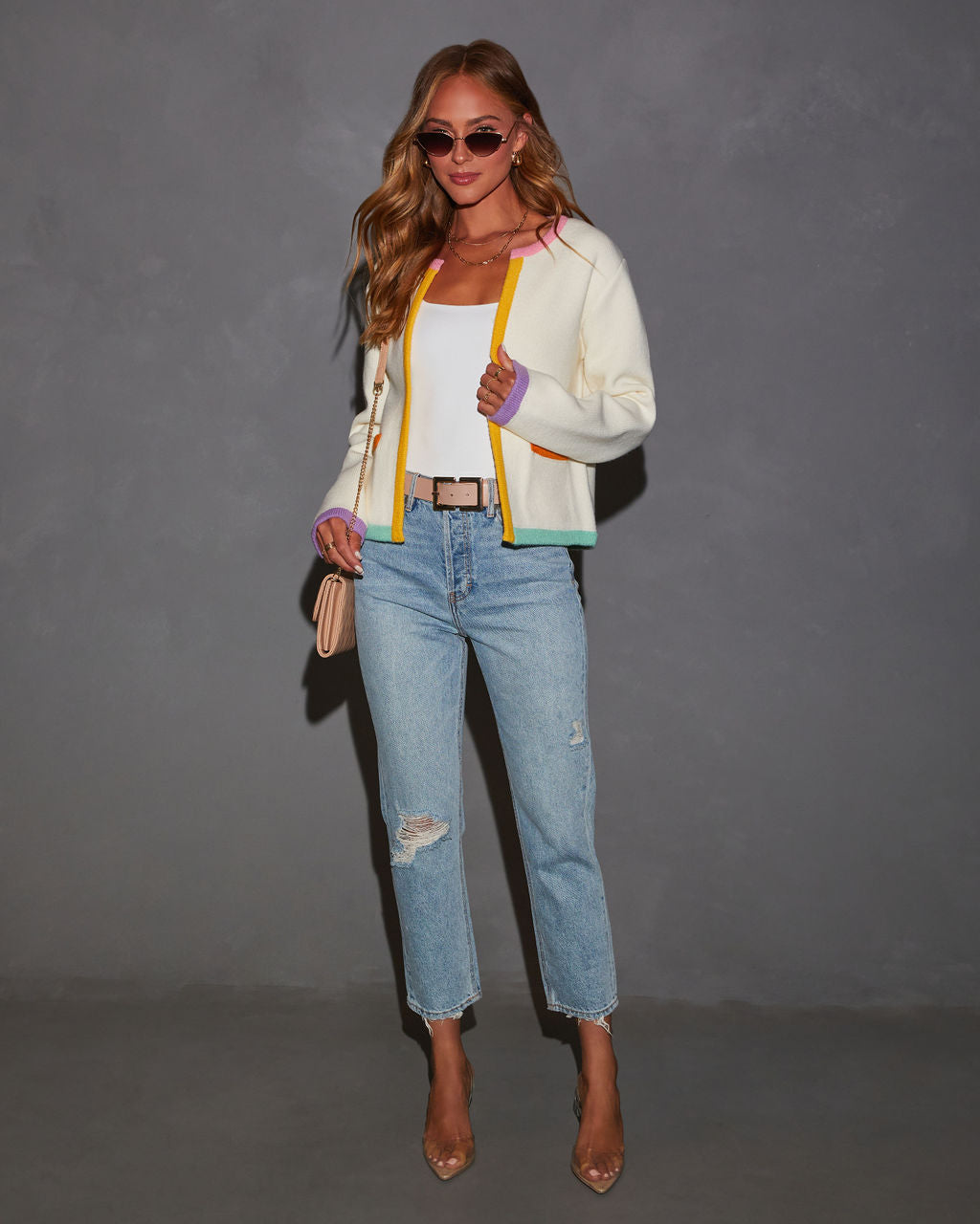 Country Club Colorblock Cardigan-Vogue Logic