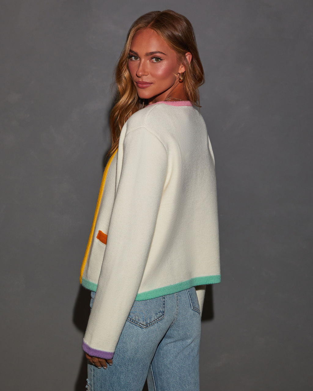 Country Club Colorblock Cardigan-Vogue Logic