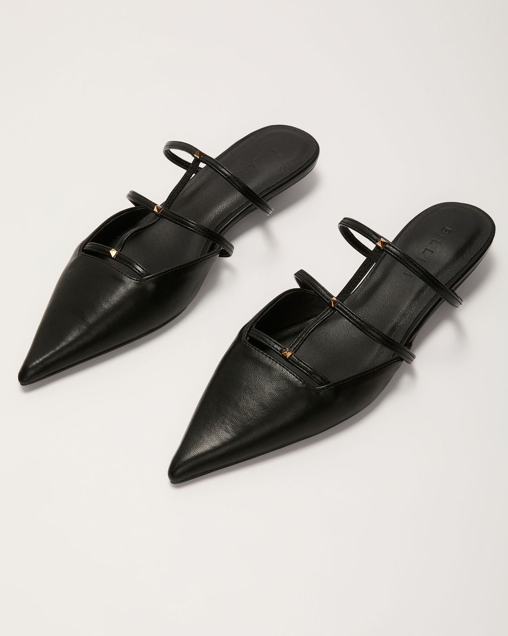 Corie Caged Leather Stud Flats-Vogue Logic