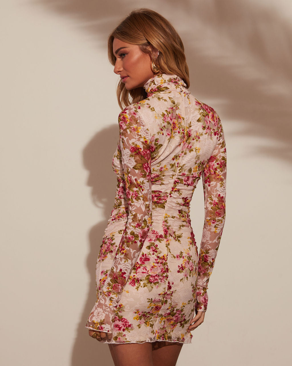 Capture The Moment Lace Floral Mini Dress-Vogue Logic