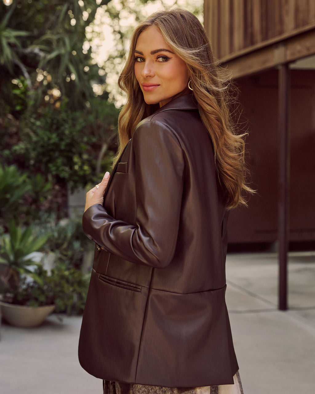 Don't Wait Up Leather Blazer-Vogue Logic