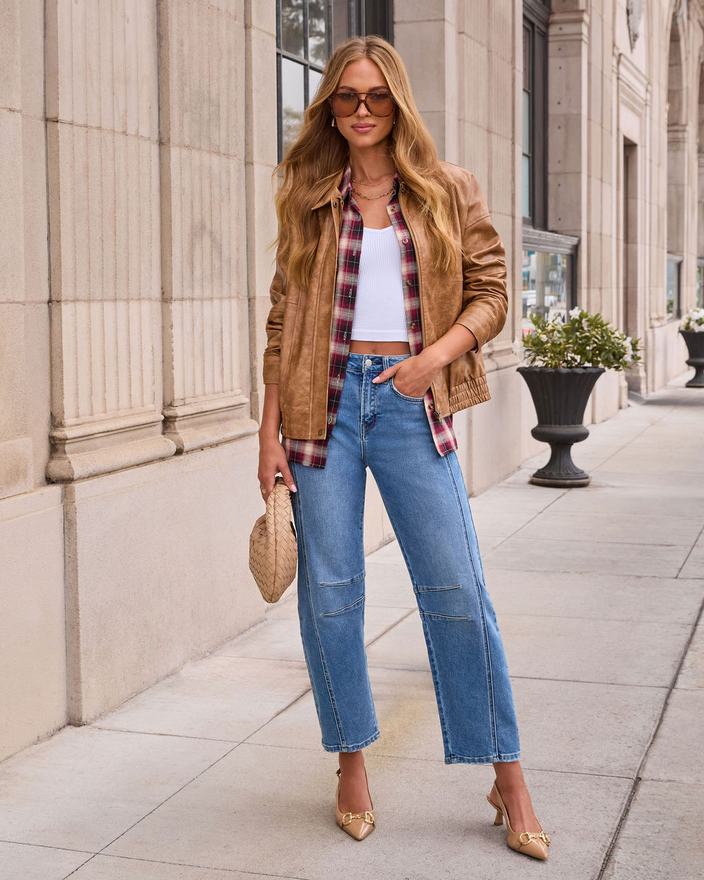 Genovah Distressed Leather Bomber Jacket-Vogue Logic