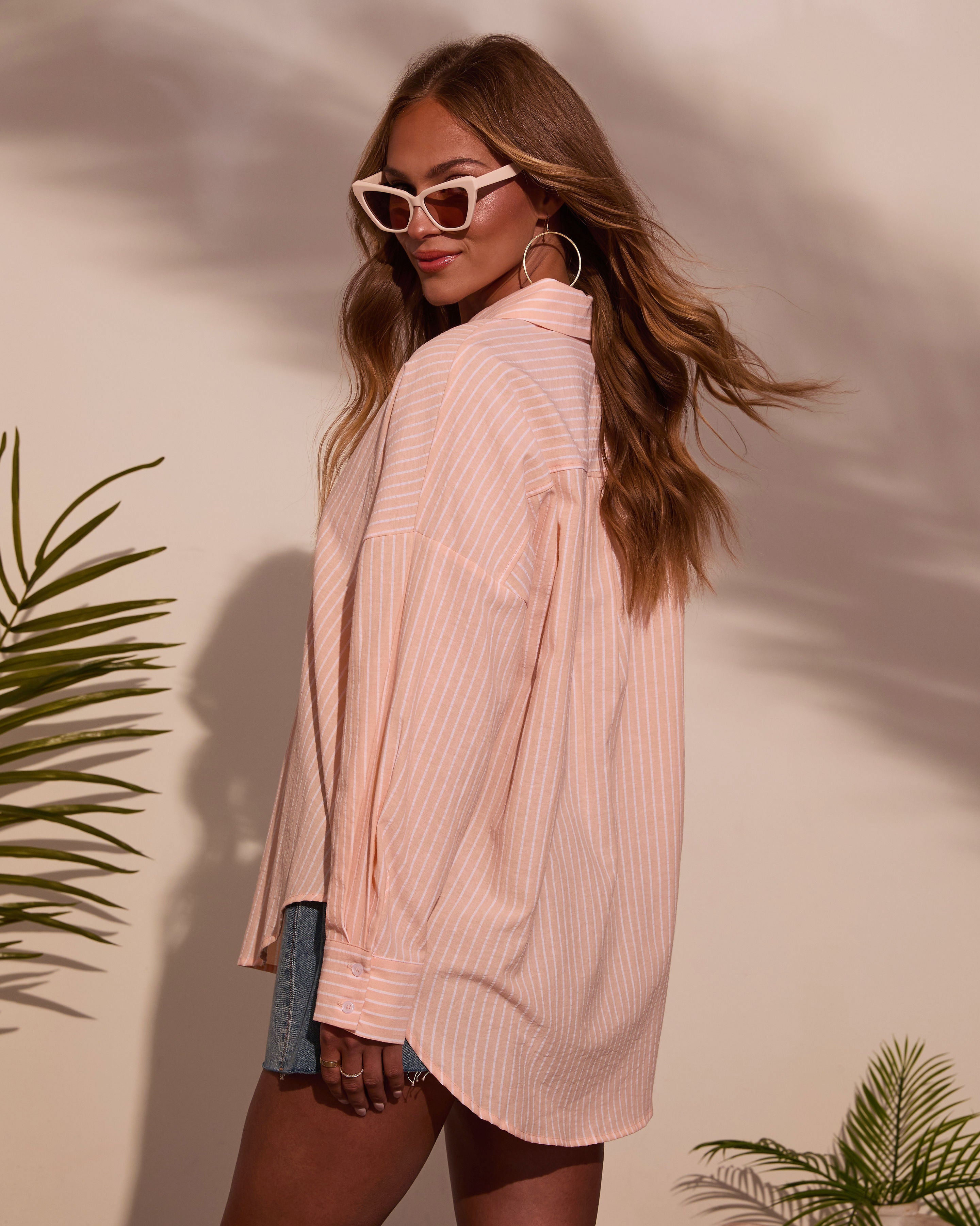 Bettie Striped Button Down Top-Vogue Logic