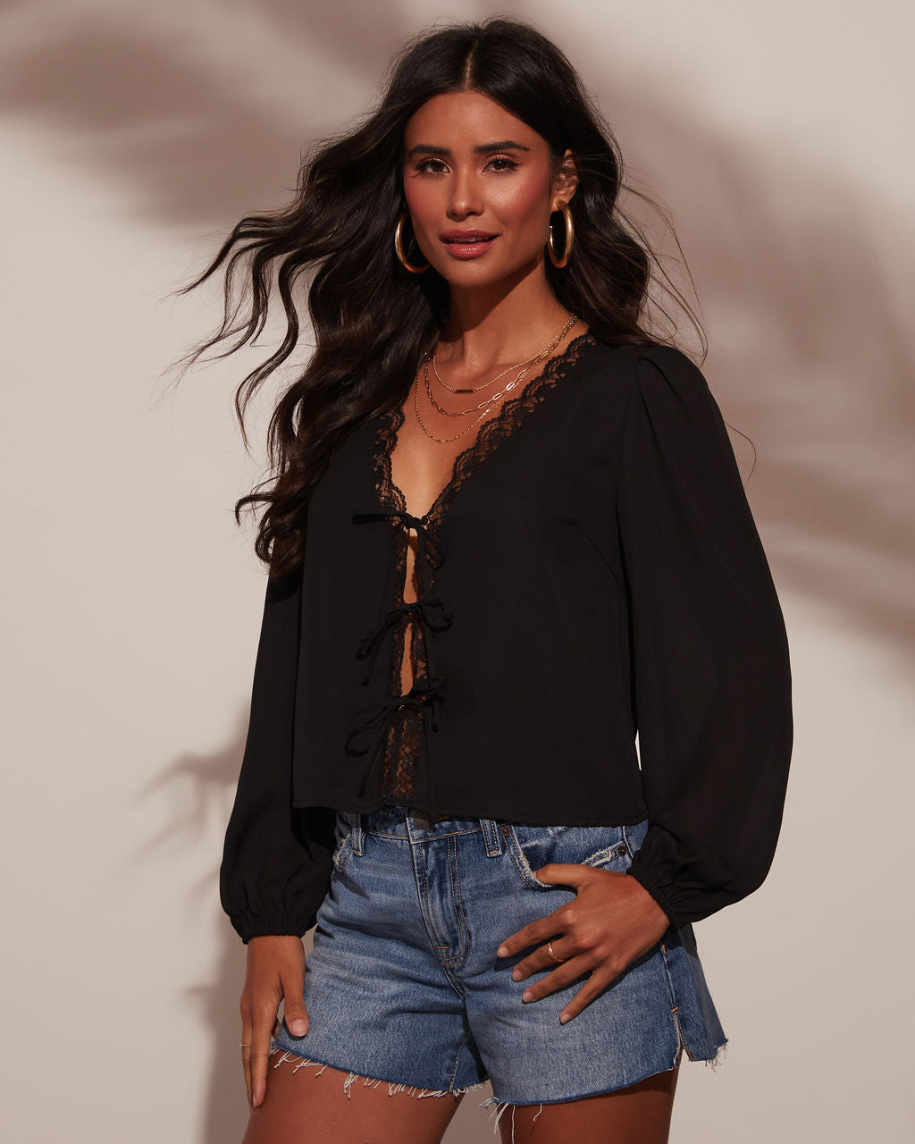 Alonso Lace Trim Top-Vogue Logic