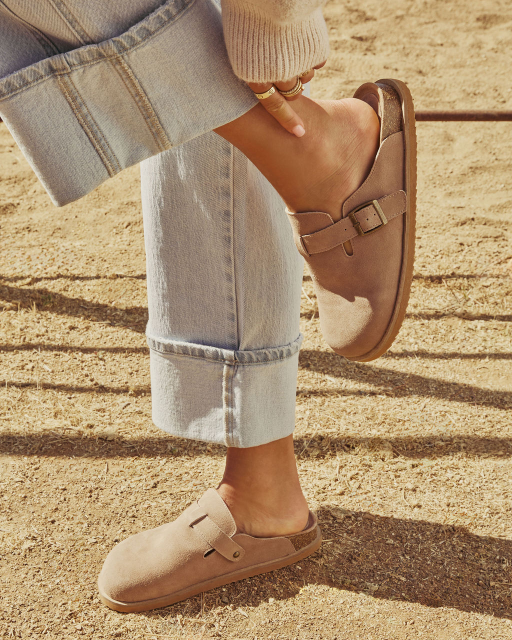 Estina Faux Suede Clogs-Vogue Logic