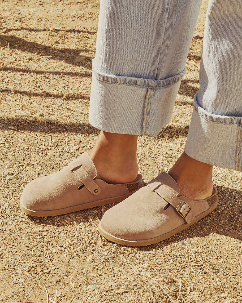 Estina Faux Suede Clogs-Vogue Logic