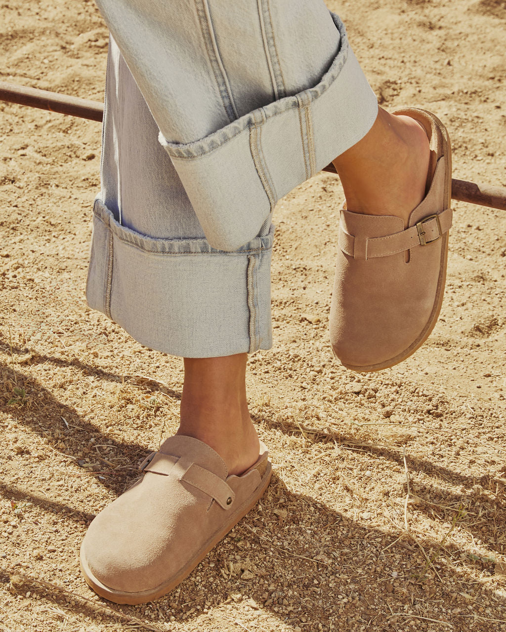 Estina Faux Suede Clogs-Vogue Logic